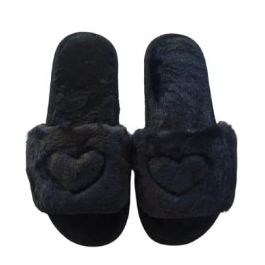 Imagem de Chinelo Pantufa Slide Aberto Quarto Feminina Flexível Luxo (Preto, BR, Adulto, Numérico, 40)