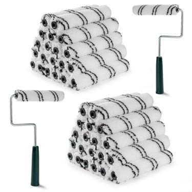 Imagem de CoatPro Twools Capas de rolo de tinta de microfibra, rolo de tinta de 15 cm (cochilo de 3/8 polegadas, pacote com 40), moldura de rolo de tinta, rolos de pintura pequenos para pintar paredes, mini