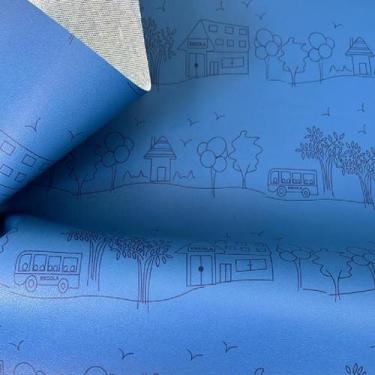 Imagem de material sintético Bus Caminhos da Escola Azul - Genérico, 3 metros