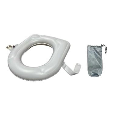 Imagem de WeiLaiKeQi Almofada inflável do assento do vaso sanitário, confortável inflação portátil de ar elevou assento no vaso sanitário para viagem, avião, idosos