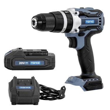 Imagem de Furadeira Parafusadeira de Impacto Industrial TRB0010, Bateria e Carregador de Bateria Torkz, 20 Volts