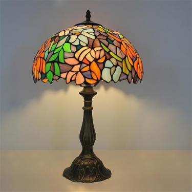 Imagem de Lâmpada de mesa vintage americana LED Luxo Criatividade Sala de estar Estudo Quarto Lâmpada de cabeceira Villa Hotel Cor Vidro Mesa Luz (Estilo 39)