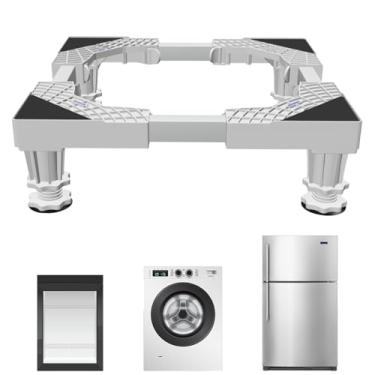 Imagem de KUPAO Suporte de mini geladeira base universal ajustável com pedestal de lavadora e secadora de 4 pés fortes para geladeira pequena, lavadora ou secadora compacta portátil, branco