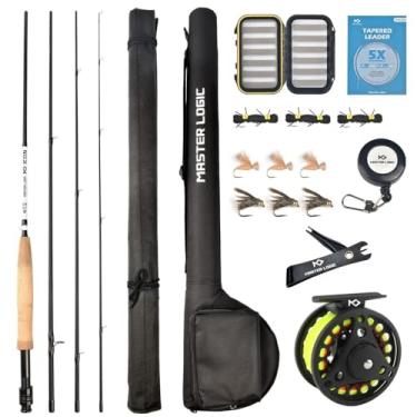 Imagem de MASTER LOGIC Fly Fishing Rod and Reel Combo Starter Kit with Lightweight Fly Box Case & Fishing Flies and Die Cast Aluminum Reel, Carrying Case and Accessories, Fly Fishing Complete Starter Package