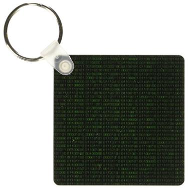 Imagem de 3dRose Código binário - preto e verde - chaveiros, 5,7 x 11,4 cm, conjunto de 2 (kc_35446_1)