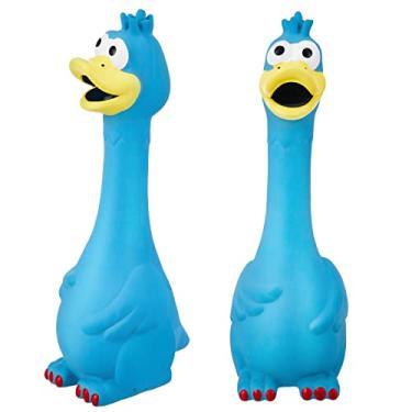 Imagem de Hungdao 1 peça de brinquedos de cavalo de látex Squeaky Squeeze Chicken Squeak Horse Turkey Balls para brincar, brinquedos falsos de frango gritando para cavalos, bola de futebol para reduzir a