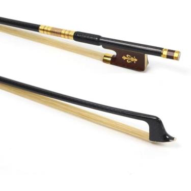 Imagem de Arco De Violino Advae 4/4 Tamanho Vara De Fibra De Carbono Snakewood Sapo Arco Leve Branco Natural Cabelo De Cavalo, white bow hair