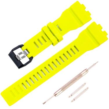 Imagem de Rihahisy Pulseira de substituição de silicone macio para Casio GBD-800/GMA-B800 masculina acessórios de relógio (amarela)