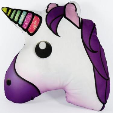 Imagem de Almofada Emoji Sublimada 34cm unicornio - Vitor Bordados