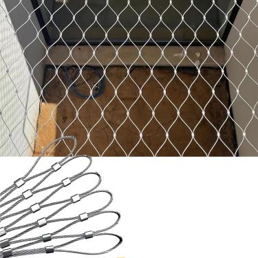 Imagem de Rede de corda de aço inoxidável, malha 10/8/5cm CAT CAT MESH DE PROTEÇÃO DE QUEDA DE CAT, CERGULA DE DOR DE DOR DE ACMERNA, 5CM, 0,8X5M (2,6x16,4ft)