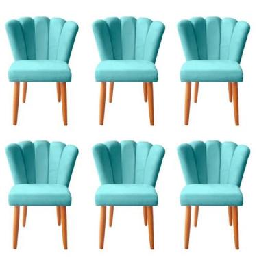 Imagem de Kit 6 Cadeiras Poltrona Sala de Jantar Penteadeira Reforçada Decorativ