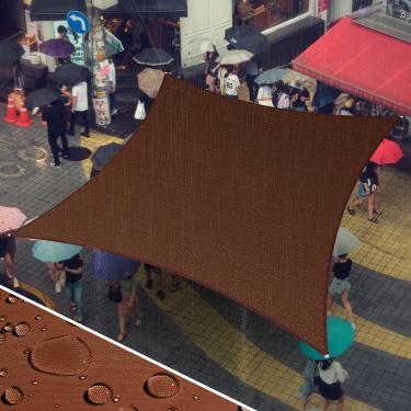 Imagem de Amgo Toldo Vela Impermeável Quadrado Marrom De 9,5 Pés, Cobertura Com Proteção Solar Fps 50+, 98% Bloqueio Uv, Resistente À Água, Garagem Para Jardim, Pátio E Quintal Ao Ar Livre (Fazemos Sob Medida