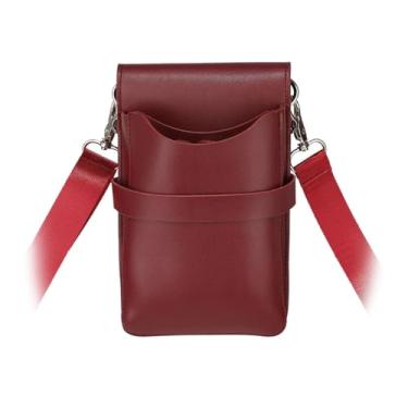 Imagem de Ysyqkn Bolsa para Tesoura de Cabelo, Bolsa para Cabeleireiro, Bolsa para Cosméticos, Bolsa para Salão de Beleza, Pochete de PU para Cabeleireiro, Bolsa com S, Vermelho