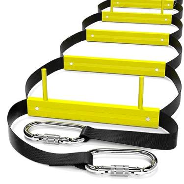 Imagem de Escada de corda para escadas de incêndio para casas 3º andar | escada de incêndio de 3 andares | escada de emergência adequada para varanda e janelas | portátil, dobrável e compacta | ferramenta de