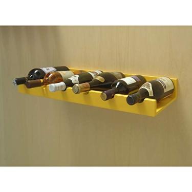Imagem de Prateleira Adega New Suporte Decorativo para Vinhos e Garrafas Amarelo Laca