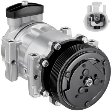 Imagem de BDFHYK Compressor A/C de ar condicionado com embreagem compatível com Dodge Dakota L4 2.5L 1996-2002, compatível com Jeep Cherokee 1997-2001, TJ 1997-1999, Wrangler 1997-1999, 2.5L 4.0L