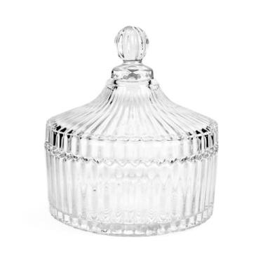 Imagem de Bomboniere Bohemia De Vidro Com Tampa Potiche Baleiro 14cm - KeHome