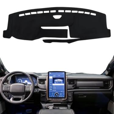 Imagem de INUBOXES Tapete antiderrapante para painel protetor solar compatível com Ford F-150 Lightning 2022 2023 2024 2025 F150 (serve apenas para tela sensível ao toque de 39.4 cm) (sem HUD) (acabamento preto