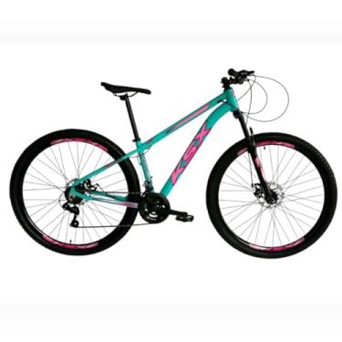 Imagem de Bicicleta 29 KSX Masculino Mtb Alum. Bike Index Freio Mecânico 21v Cabeamento Interno Suspensão 80mm (VERDEANIS/ROSA, 15)