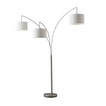 Imagem de Adesso Lâmpada Trinity Arc 4238-22, 74", 3 x 100W CFL, acabamento em aço escovado, 1 lâmpada de chão