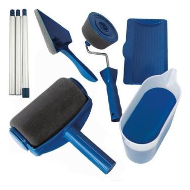 Imagem de Rolo De Pintura Com Reservatorio Com Kit 6 Peças Re09 Snel Home, Azul,