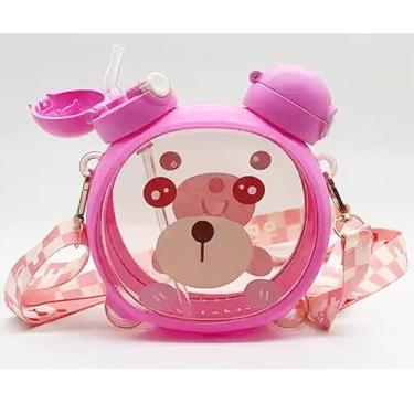 Imagem de Garrafa Infantil Urso com 2 Bicos, Cordão Regulável, 750ml