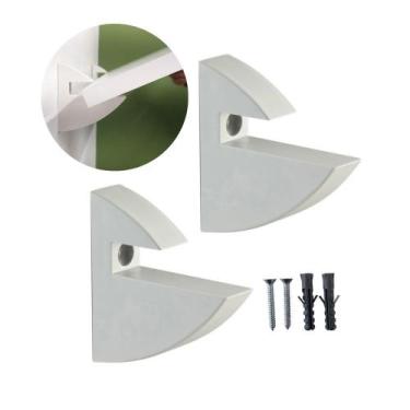 Imagem de Kit 2 Suporte de Prateleira tipo Tucano Branco para 15mm Madeira Mdf M