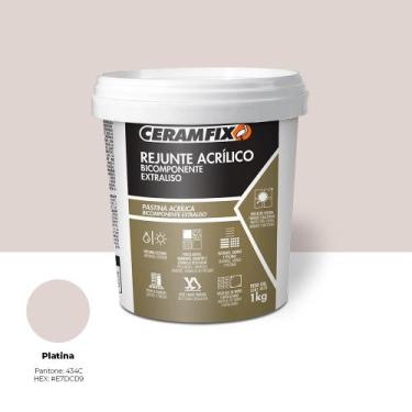 Imagem de Rejunte Acrilico Bicomp Extraliso Platina Ceramfix - Novo
