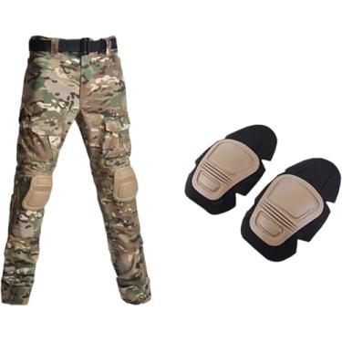 Imagem de Tático Camo Combate Uniforme Ternos De Treinamento Homens Camisa Calças Caça Roupas Paintball Roupas Com Almofadas, Pants Cp, L