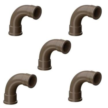 Imagem de Kit - 5 Curvas Longas PVC Marrom Soldáveis de 50mm 90º Tigre