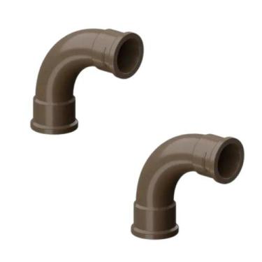 Imagem de Kit - 2 Curvas Longas PVC Marrom Soldáveis de 50mm 90º Tigre