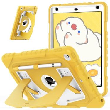 Imagem de OKP Capa infantil para iPad 9ª/8ª/7ª geração de 10,2 polegadas (2021/2020/2019), capa protetora resistente para iPad 9, 8, 7ª geração com suporte embutido, suporte de lápis para crianças, meninas