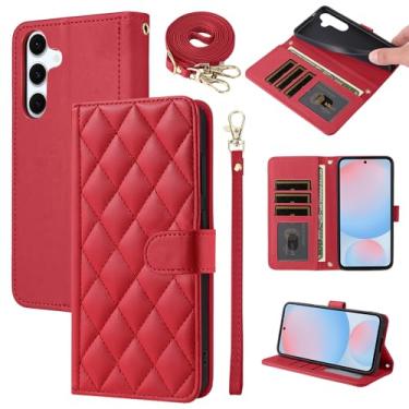 Imagem de Furiet Capa carteira para Samsung Galaxy A55 5G com alça de pulso, alça de ombro, vários compartimentos para cartões, bolsa fólio, acessórios de couro PU de luxo para celular A 55 55A A555G mulheres