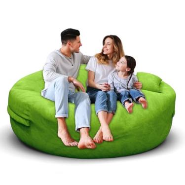 Imagem de Cadeiras de pufe para adultos de 1,8 m, poltronas macias para quarto de adolescentes e meninas, bolsa de feijão redonda confortável e fofa para crianças removíveis, capa de sofá para cadeira de