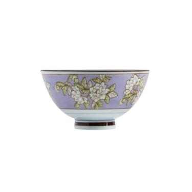 Imagem de Estilo japonês criativo irregular sob o esmalte cor simples e requintada tigela de arroz prática - flor de peônia - roxo