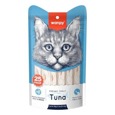 Imagem de Petisco para gatos Wanpy/Truly Creamy Sabor Atum Pacote com 25 tubos de 14g - 350g