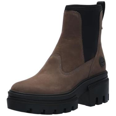 Imagem de Timberland Bota feminina Everleigh Mid Chelsea, Nobuck marrom médio, 36
