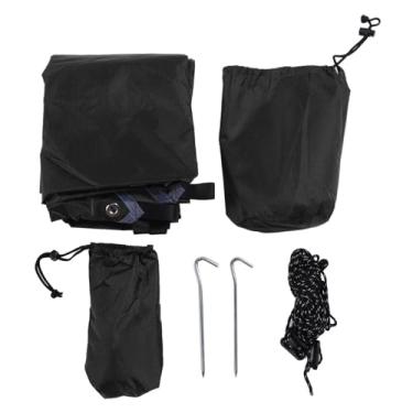 Imagem de CAMPING CAMPONOPEL Multifuncional Protetor solar quadrânio de barraca de barraca à prova d'água Tecla de rede externa para acampar Praia ao ar livre Premium 210t Poliéster leve à (Preto)