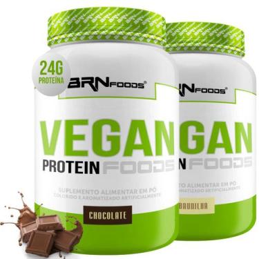 Imagem de Kit 2x Proteína Vegana  Vegan Protein 900g  BRN Foods, Chocolate e Bau