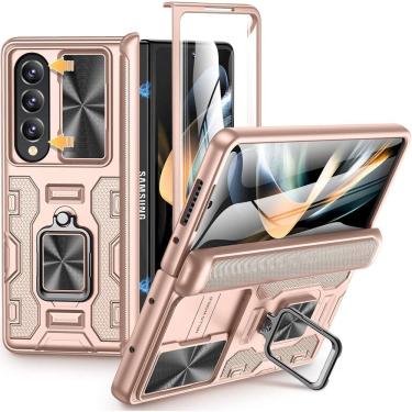 Imagem de Capa VEGO para Samsung Galaxy Z Fold 4 com capa de câmera deslizante rosa