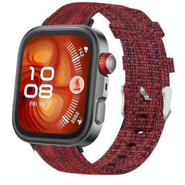 Imagem de Lamshaw Compatível com Huawei Watch Fit 4 Pro, pulseira de substituição de tecido de nylon respirável compatível com Huawei Watch Fit 4 Pro, Fit 4, Fit 3 (vermelho, para Fit 4 Pro, Fit 4, Fit 3)