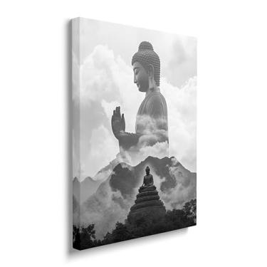 Imagem de Arte de parede em tela de Buda Zen pintura imagens de budismo impressões de ioga modernas arte emoldurada de meditação para sala de estar decoração de parede de casa 30,5 x 40,6 cm