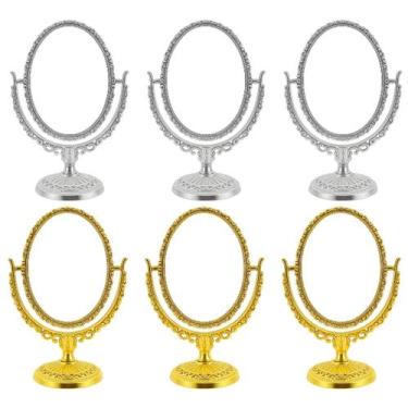 Imagem de 6 Espelhos de Mesa Oval Princesa P/ Maquiagem 360g - Bm36