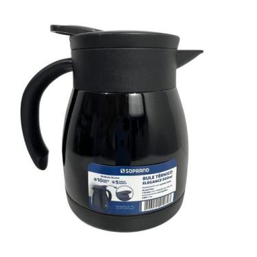 Imagem de Bule Inox Elegance Garrafa Térmica Para Chá Café Água 500ml Preto - So