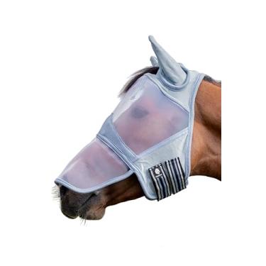 Imagem de Equinavia Máscara de nariz longo de malha macia Algard - Azul claro - Warmblood