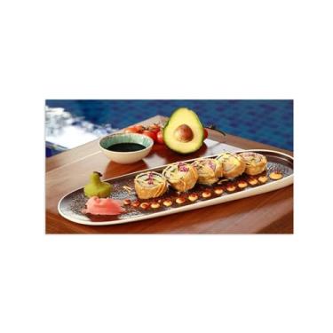 Imagem de Decoração de arte de parede em tela de cozinha - Impressão de pintura de natureza morta em tela - Pôster e impressões de comida de sushi - Decoração de parede moderna para sala de jantar 60 x 110 cm