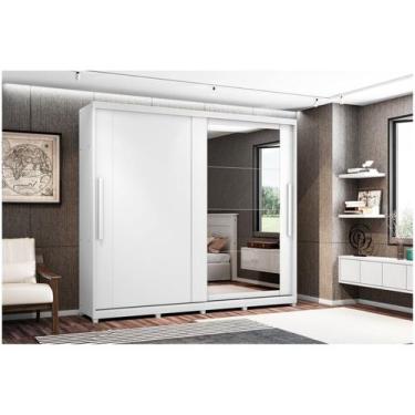 Imagem de Guarda-roupa Casal com Espelho 8 Gavetas 2 Portas Móveis Lanza Londres