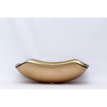 Imagem de CUBA PIA DE VIDRO ABAULADA PARA BANHEIRO E LAVABO 45X30- MODELO DE APOIO 10MM(DOURADA)