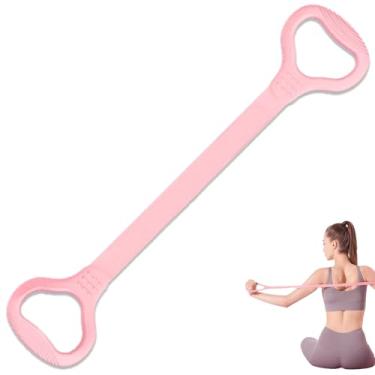 Imagem de LEZER Figura 8 Faixa de resistência, corda elástica de fitness, treino executivo para braço, costas, peito e ombro, ioga, pilates, fisioterapia, equipamento de alongamento, rosa