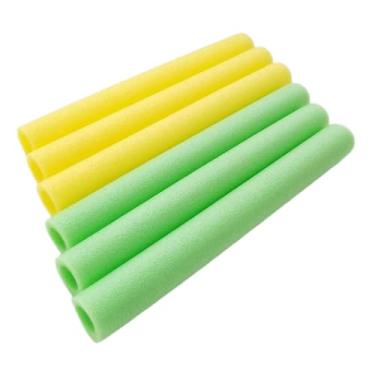 Imagem de simhoa 12 peças de capas de espuma para proteção de trampolim de 40 cm, acessórios para trampolim infantil para ambientes internos e externos, cama de salto, Verde Amarelo